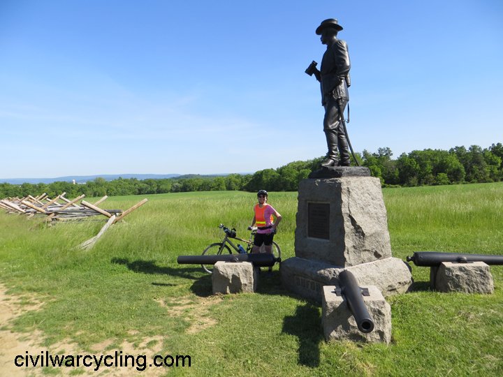 One of twenty bronze statues of Gettysburg heroes, John Buford