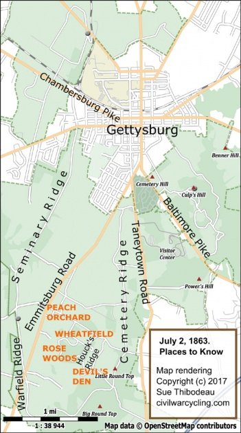 Gettysburg July 2 - Places to Know