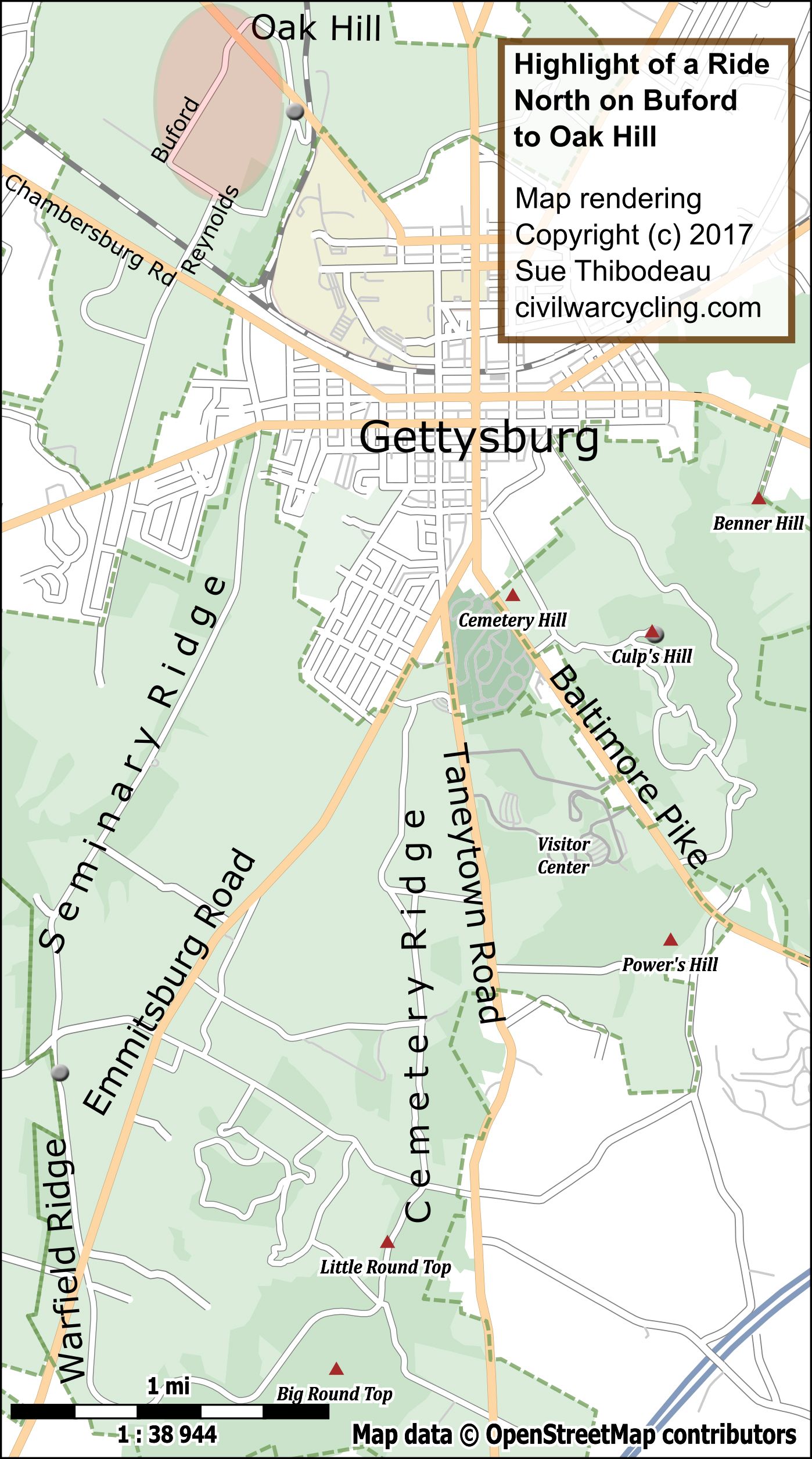 bike ride to the Gettysburg Eternal Light Peace Memorial